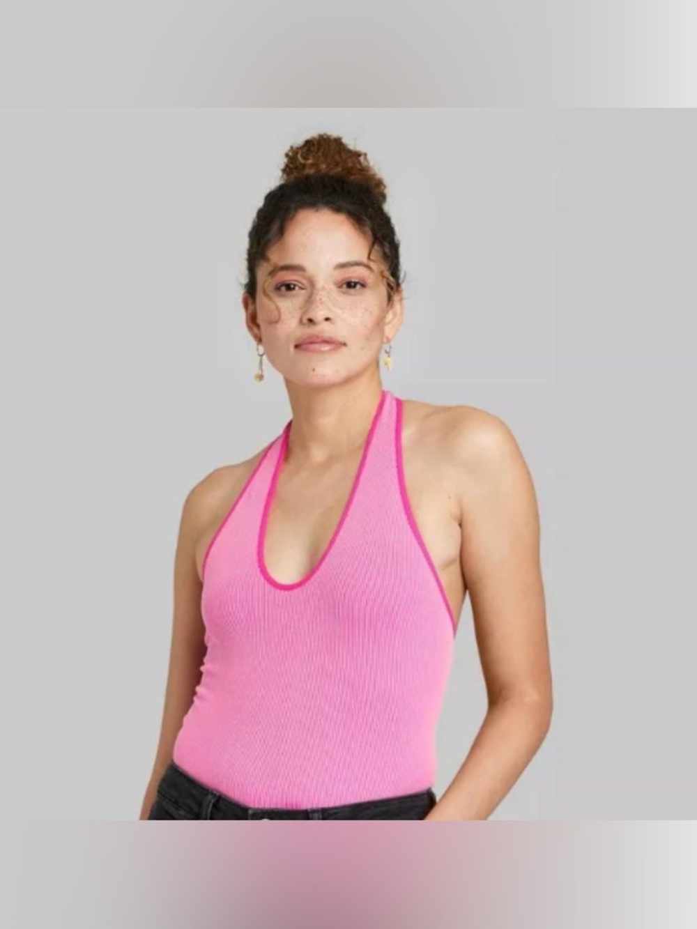 NWT Pink Wild Fable Halter Top Bodysuit Size Small